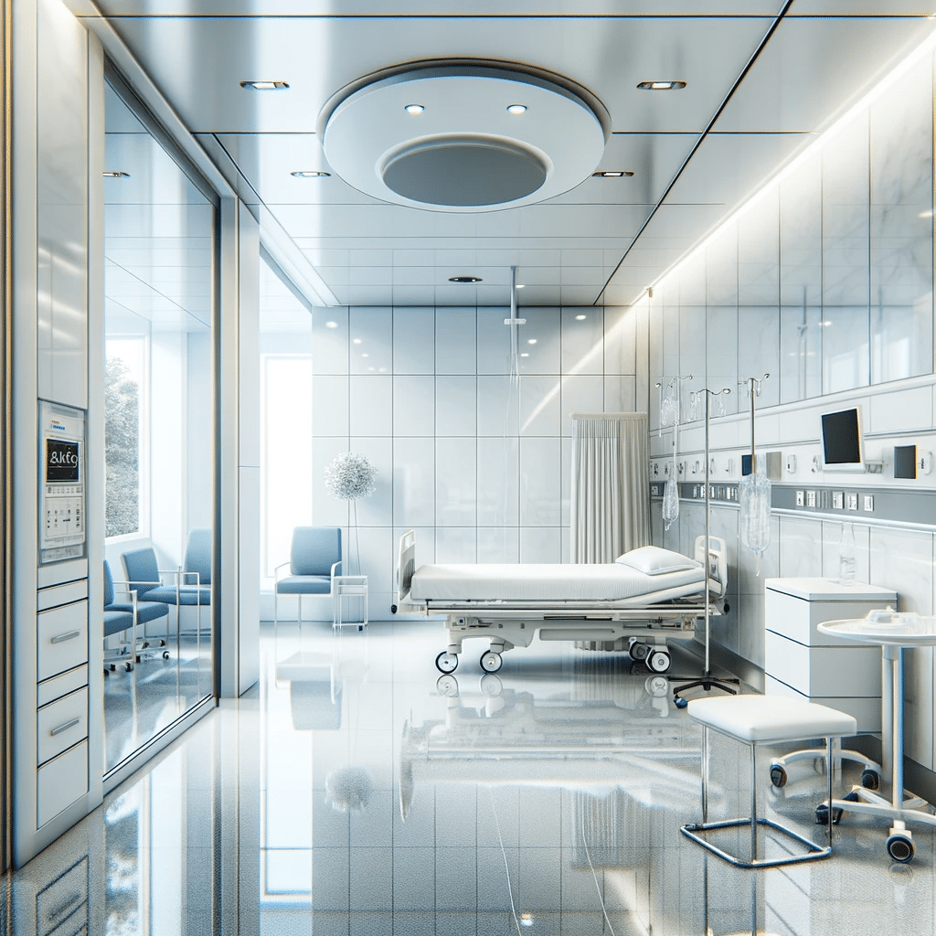 Uso de Glasliner en un entorno hospitalario, resaltando su utilidad en áreas que requieren higiene y facilidad de limpieza | Acrilfrasa