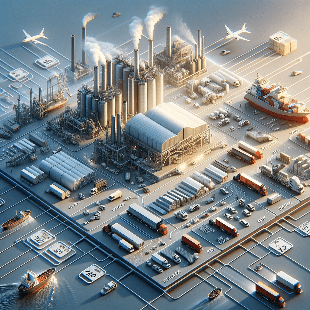 Imagen realista mostrando los factores que influyen en el precio de las láminas de policarbonato, incluyendo costos de materia prima, procesos de fabricación, transporte y demanda de mercado | Acrilfrasa