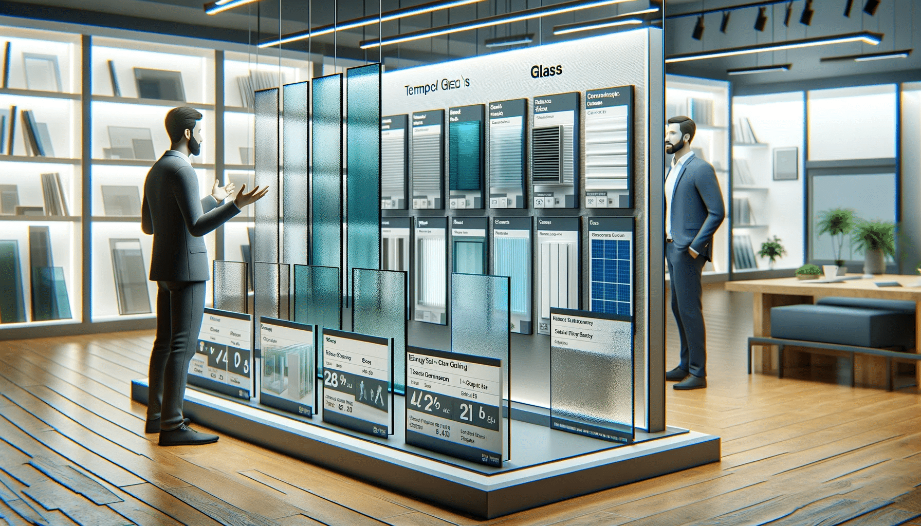 Showroom de vidrio templado para elección eficiente | Acrilfrasa