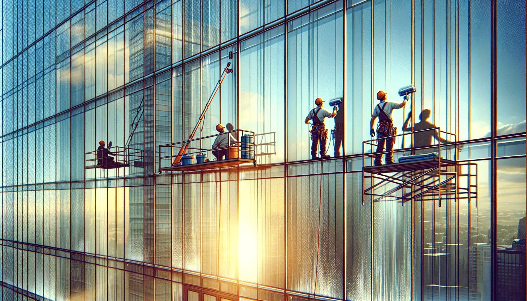 Mantenimiento de fachada de vidrio templado en edificio | Acrilfrasa