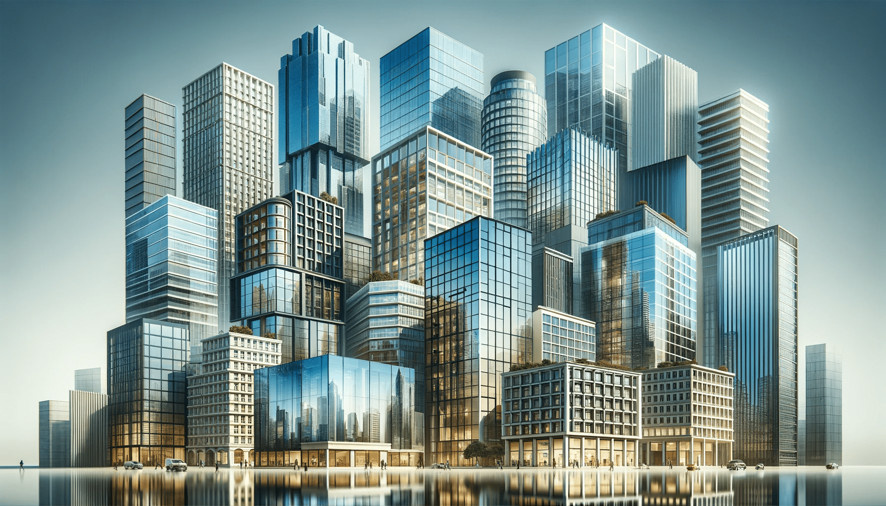 Diversos edificios con fachadas de vidrio templado | Acrilfrasa