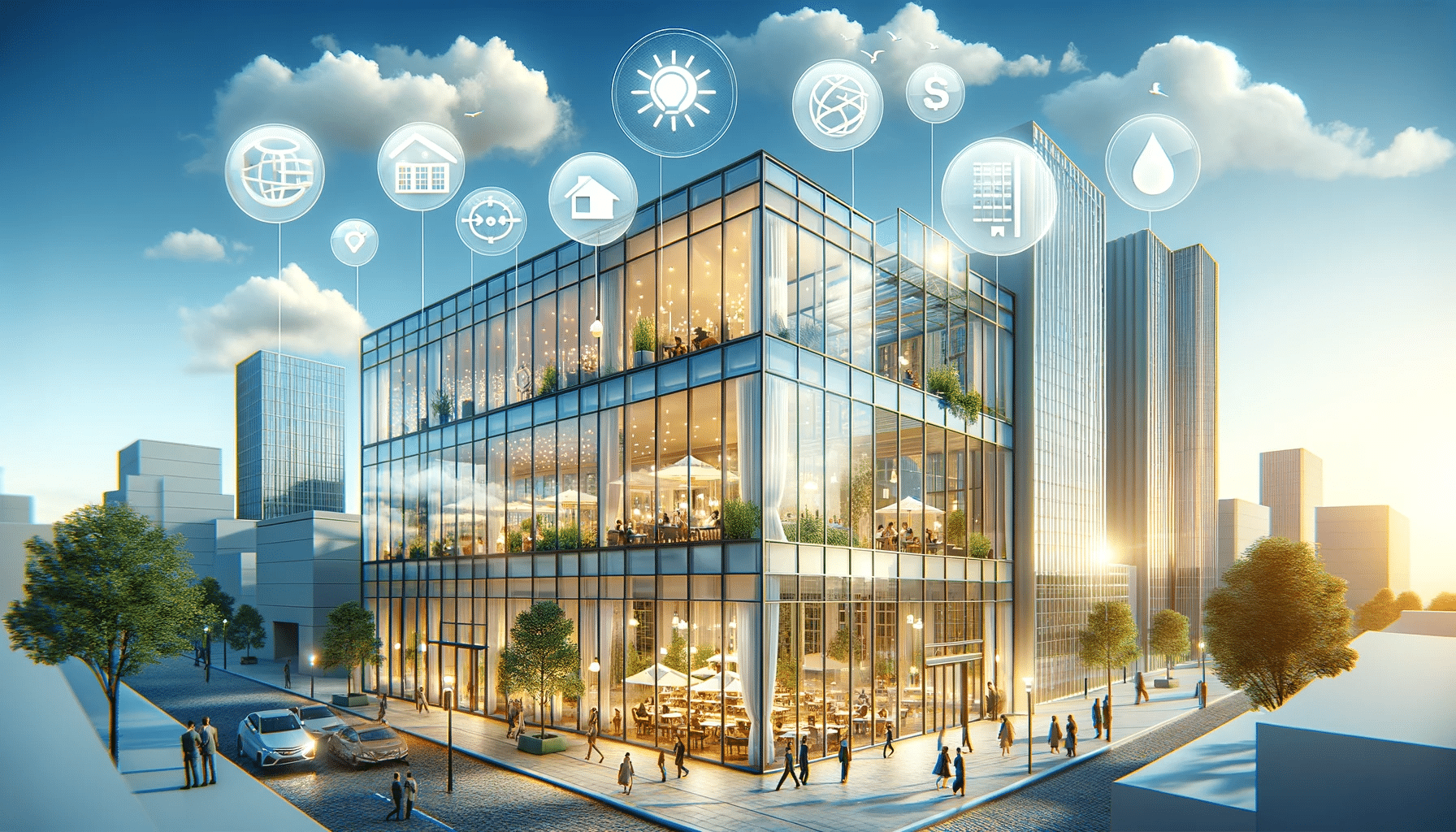 Edificio moderno resaltando beneficios del vidrio templado | Acrilfrasa