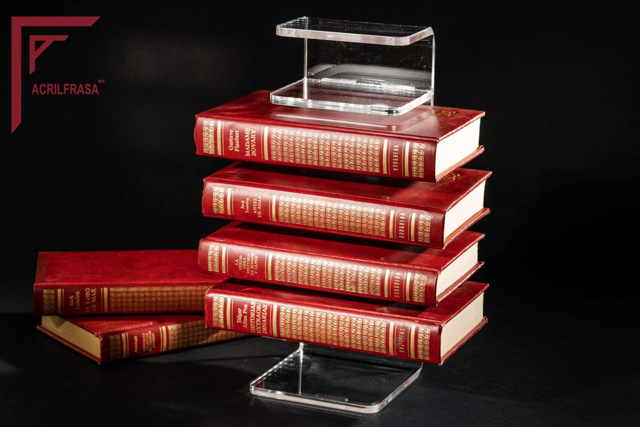 Red Co. Soporte acrílico transparente para libros, soporte de exhibición de  lectura de 2 piezas para libros abiertos y cerrados, revistas, libros de